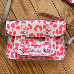 Limited edition Cambridge Satchel Company White and Pink Printed Crossbody